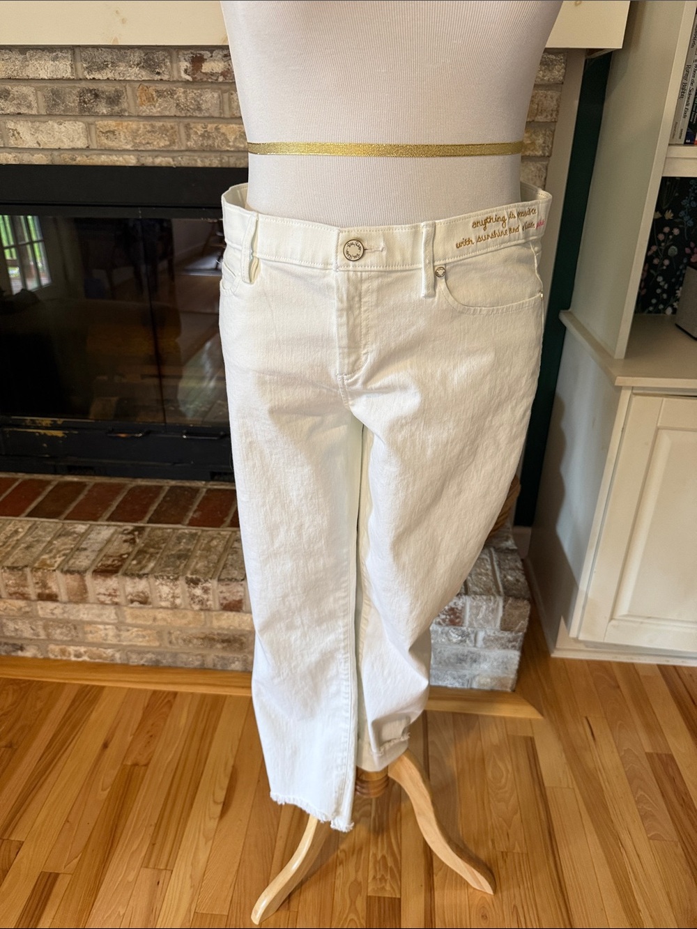 Lilly Pulitzer White Straight-Leg Denim Jeans